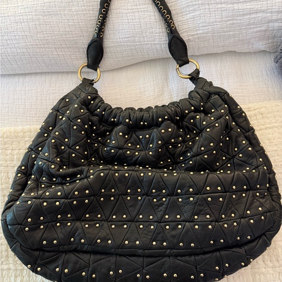Black and Gold Studded Miu Miu Bag - Picture 1 of 3